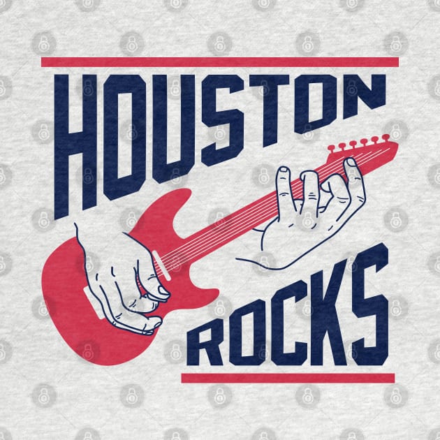 Houston Rocks Air Guitar - White by KFig21